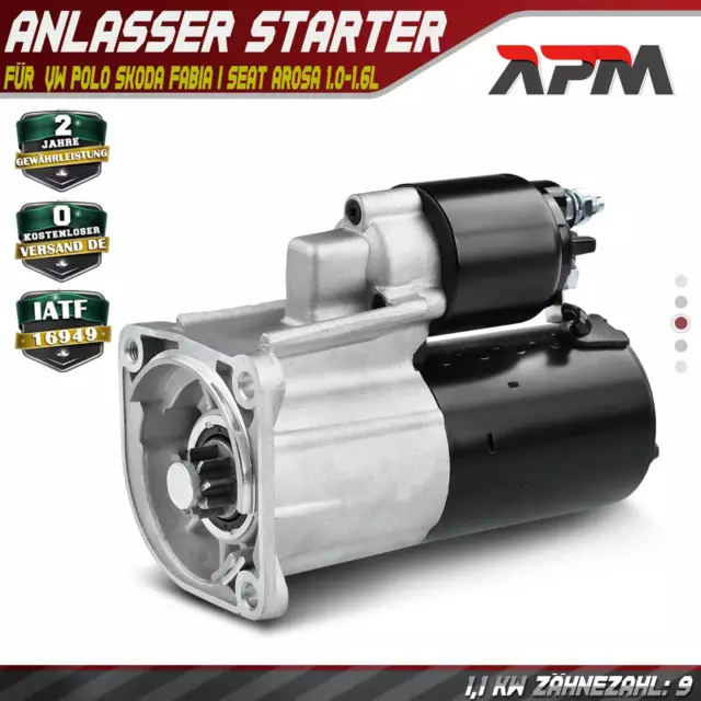 Anlasser Starter 1.1KW für VW Polo 6N Skoda Fabia I 6Y2 Seat Arosa 6H 1.0-1.6L