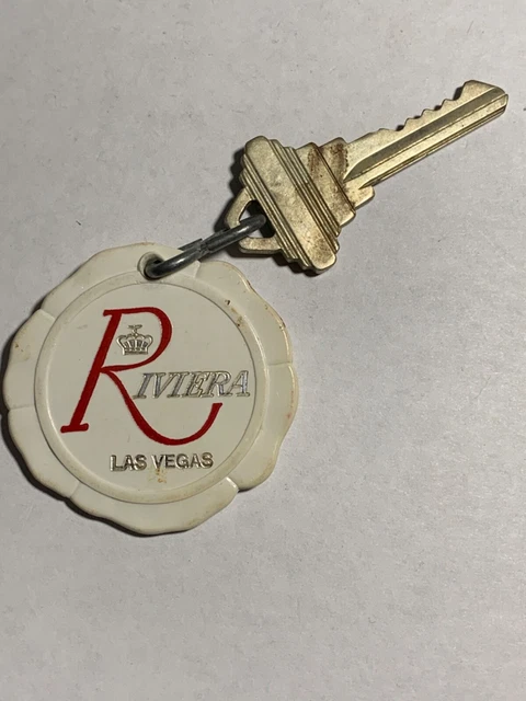 Riviera Hotel & Casino Motel Room Key Fob with Key Las Vegas Nevada #204