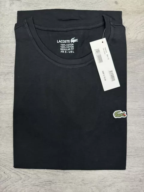 Mens Lacoste t shirt short sleeve Black  size Large