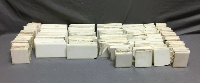 Antique Mix Lot Of 222 Ceramic 1930's Robertson Subway Tile White VTG 1580-21B