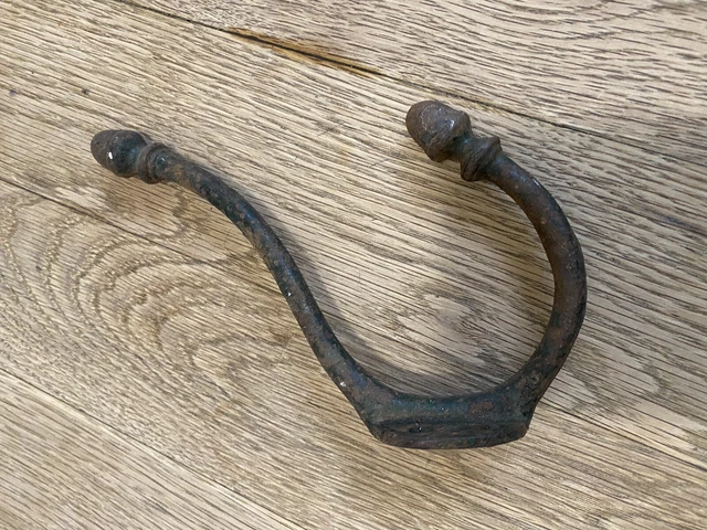 Victorian Iron Coat Hooks Hat Hangers Old Vintage Antique Acorn Ends 2
