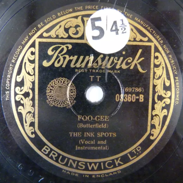 78 U/min DIE TINTENFLECKEN Foo Gee / Don't Leave Now, BRUNSWICK 03360