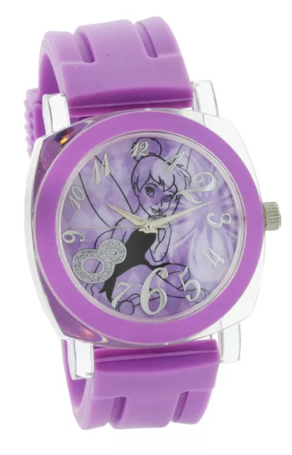 DISNEY Jumbo  Tinkerbell watch purple band, Clear case Easy to read