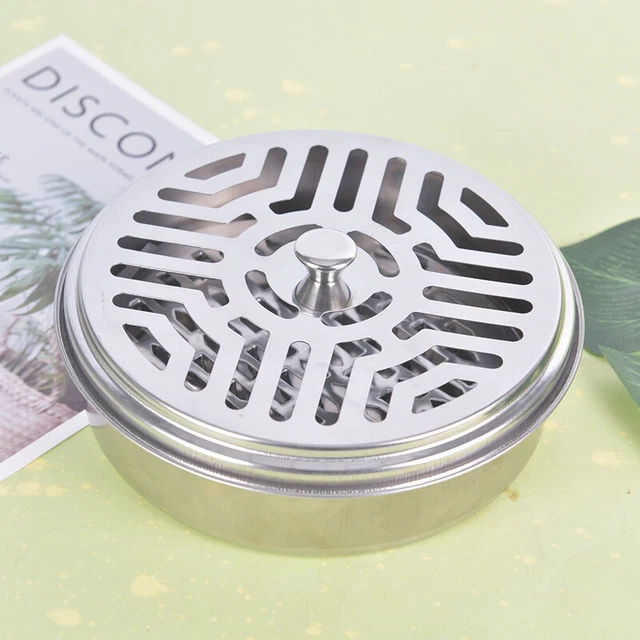Mosquito Coil Holder Tray Frame Safe Metal Round Rack Plate Portable With.di
