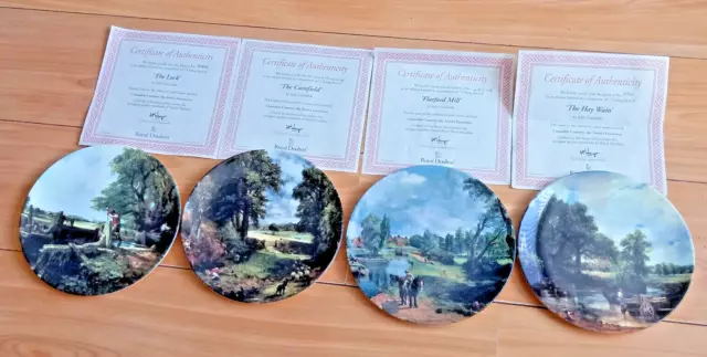 Royal Doulton Constable Plates: The Hay Wain The Lock Flatford Mill  Cornfield