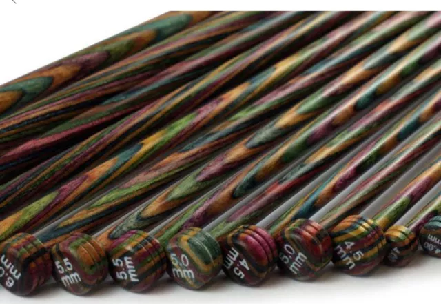 KnitPro knitting needles -Symfonie straights 3mm to 6.5mm- wood needles
