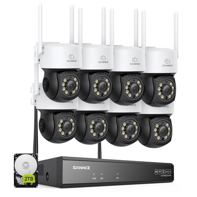 KIT TELECAMERA DI SORVEGLIANZA A 8 CANALI 4 TELECAMERE IP WIFI 1080P
