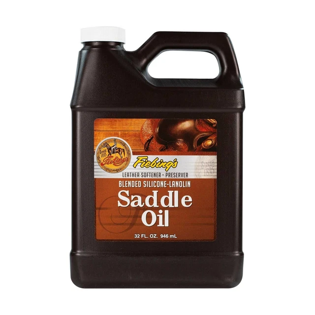 Aceite de silla de montar mezclado silicona-lanolina Fiebings 946 ml suavizantes y cuero conservado