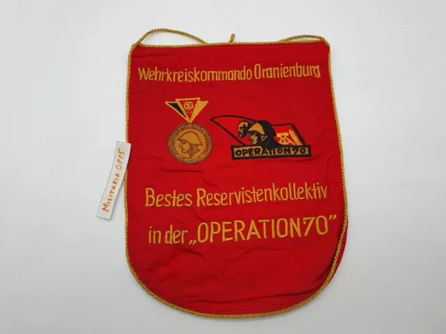 GDR rare pennant of honor NVA Wehrkreiskommando Oranienburg operation 70