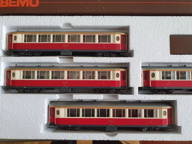 Bemo 7272 S - 4 x Pullmann Salonwagen - RhB - H0m coffret d'origine