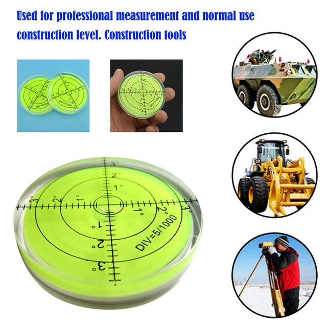 SPIRIT BUBBLE SURFACE Level Round Inclinometers for Surveying ...