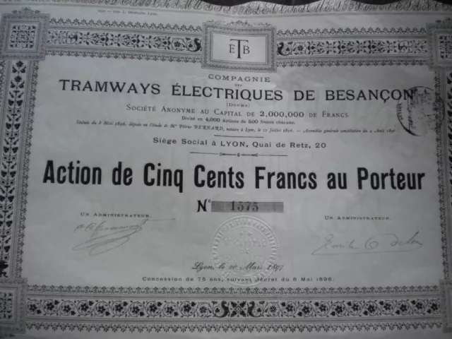 25 - TRAMWAYS ELECTRIQUES de BESANCON