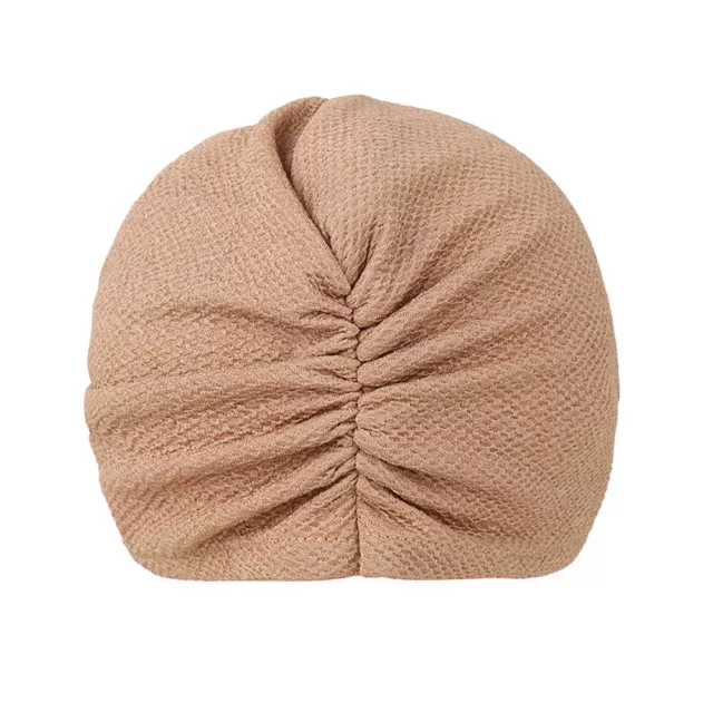 Women Solid Color Cotton Bow Turban Hat Stretch Headwear Hair Head Band Wrap Cap 3