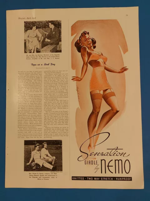 Sensation Girdle - Nemo - Fashion - Original 1941 Print Ad