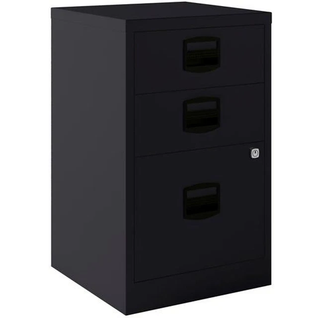 Aktenschrank Bisley Metall Stahl Anthrazit A4 3 Schubladen [67 x 41 x 40 cm]