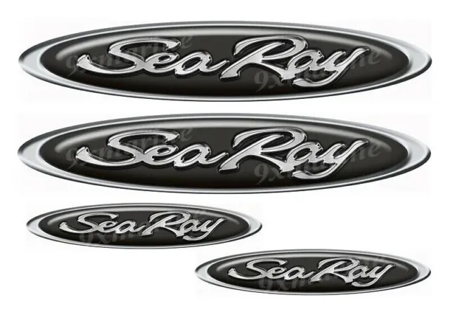 Four Sea Ray Classic Oval Stickers 11" long