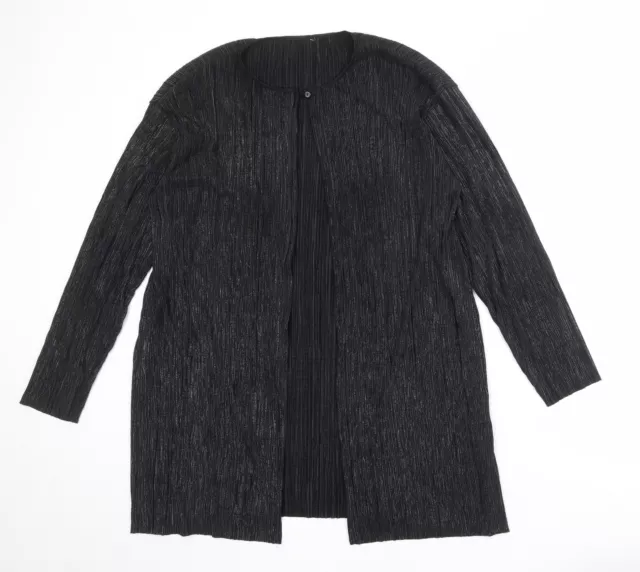 Maglione cardigan da donna nero collo rotondo poliestere taglia 12