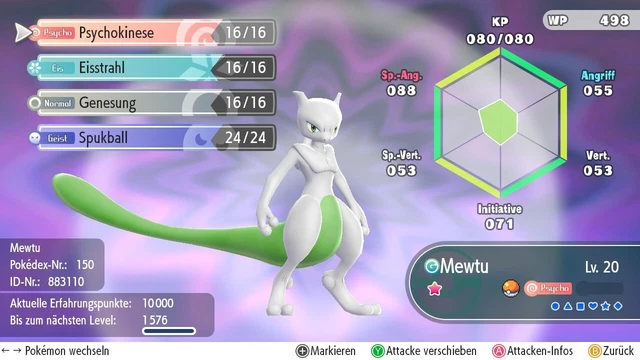Shiny Mewtwo Pokémon – Max DV/EV, Legendary For Pokémon Let’s Go Pikachu/Eevee (Switch)