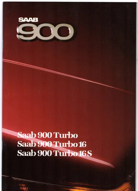 Saab 900 Turbo & Turbo 16 & Turbo 16S 1986-87 UK Market Sales Brochure