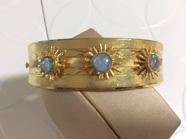 vintage deceased estate jewellery auction australian opal bracelet bangle