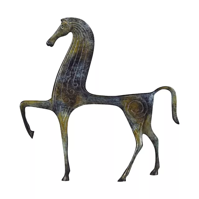 Antica scultura d'arte greca in vero bronzo cavallo fatta a mano