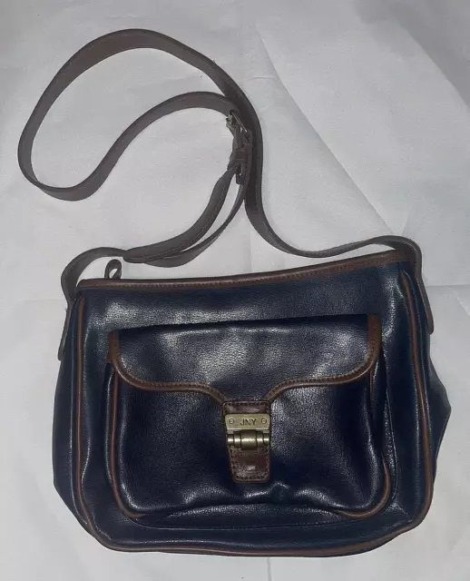 Jones New York JNY black brown women's handbag bag purse leather