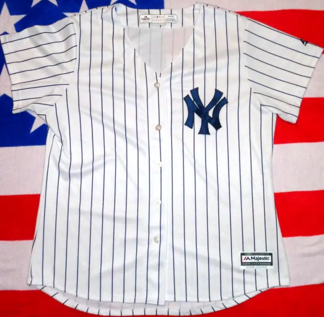 ⚾New York Yankees⚾Majestic⚾Womens Official MLB Baseball Jersey Shirt Top⚾XL⚾36⚾