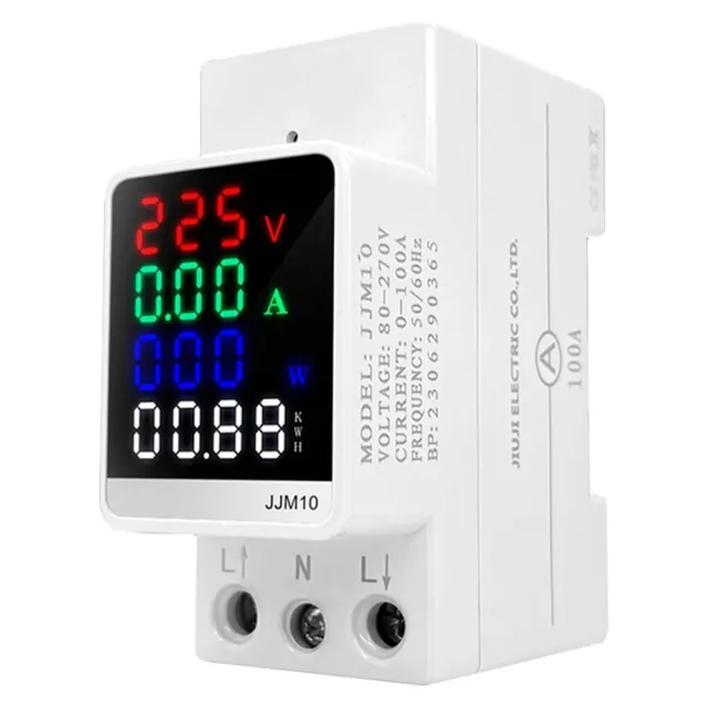 AC80-270V Misuratore di elettricità digitale LCD 100 A guida DIN multifunzione 6 in 1