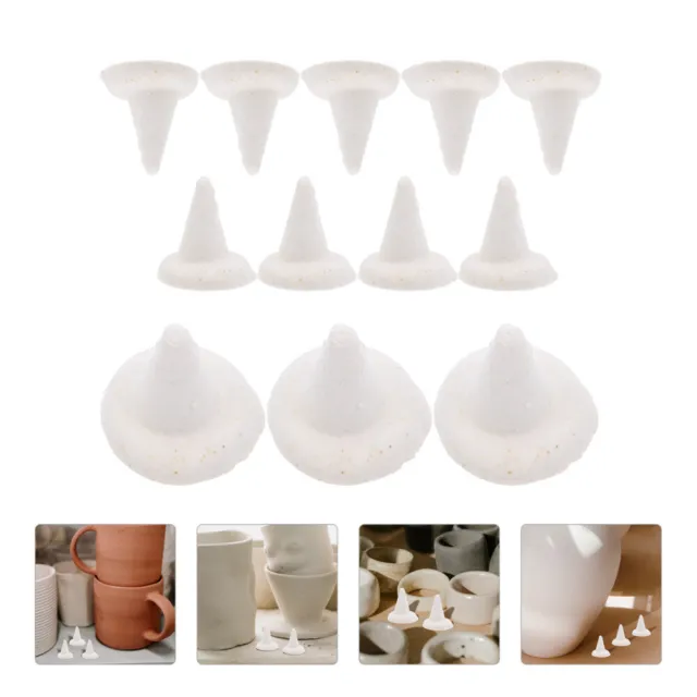 12 Pcs Pottery Firing Holder Ceramic Refractory Support Nail Triangle