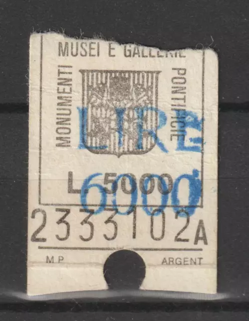 Italy Revenue Stamps Fiscal Fiscaux Monumenti Musei Gallenie Pontificie L6000/50