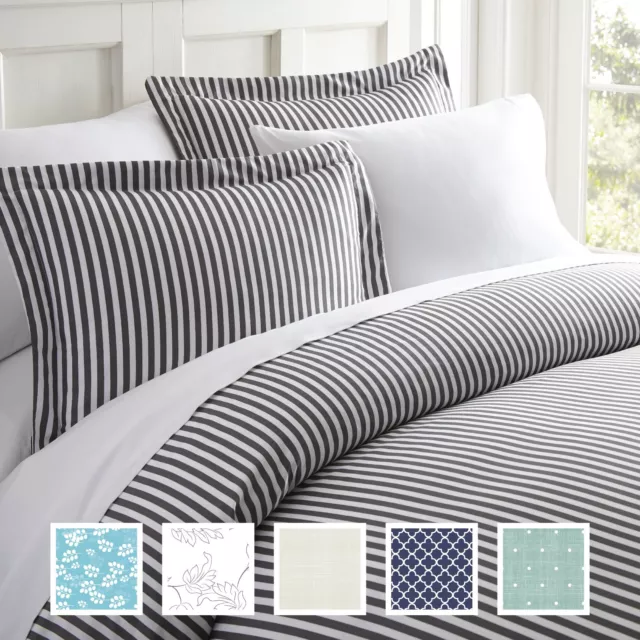 3PC Ultra Soft Patterned Duvet Cover Sets By Kaycie Gray Fashion - 8 Patterns