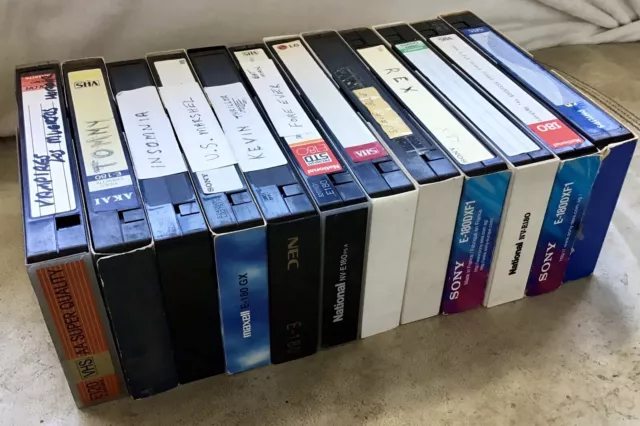 Blank VHS Video Cassettes Retro Vintage Used Bulk Lot x 12 Lot 407 2