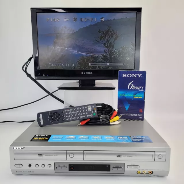 Sony SLV-D201P DVD VCR Player Combo VHS Tape Recorder W/ Remote Cords Tape