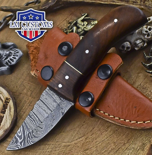 Hot Item Skinner Knife Twist Damascus Walnut Wood Wooden Bolster Tactical