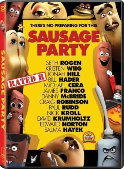 Sausage Party (DVD) Seth Rogen DISC & COVER ART ONLY NO CASE UNUSED CONDITION
