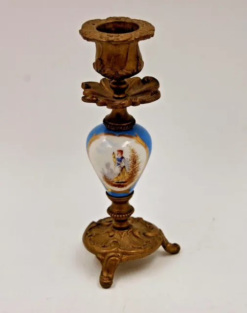 Magnificent 19C French Paris Hand Painted Sevres Candle Holder