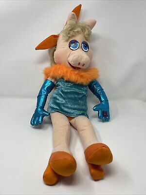 The Muppets Miss Piggy Plush Stuffed Animal Nanco Blue Dress Hat Pearls Heels