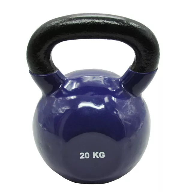 20Kg Iron Vinyl Kettlebell Weight - Gym Use Russian Cross Fit Strength Training