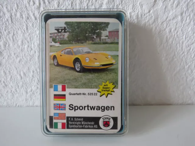 Altes Kartenspiel Quartett Sportwagen Manta, Opel GT, Ford Capri, Porsche 911..