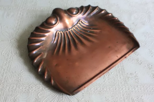Antique Art Nouveau Copper Crumb Tray 9 1/4”