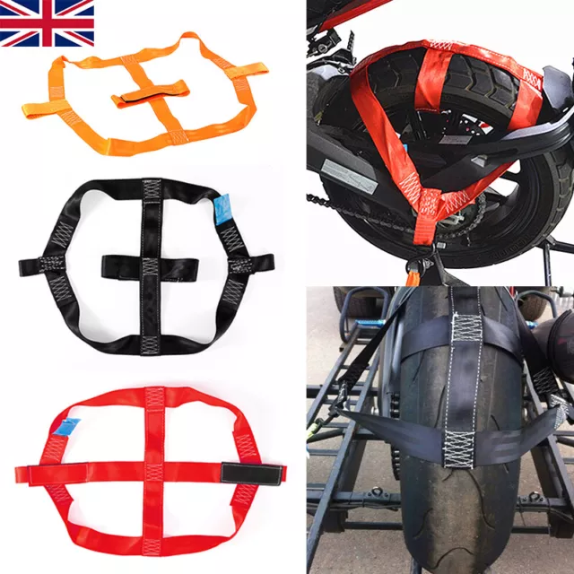 Universal Motorcycle Rear Wheel Handlebar Transport Bar Tie-Down Strap Motorbike