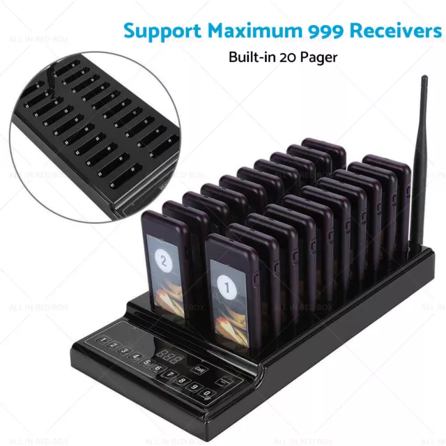 20 Restaurant Coaster Pager Guest Call Wireless Paging Queuing Calling System 3