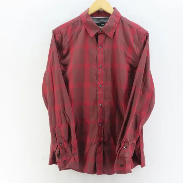 Jeanswest Shirt Mens Adult Size Small Red Long Sleeve Button Up Casual