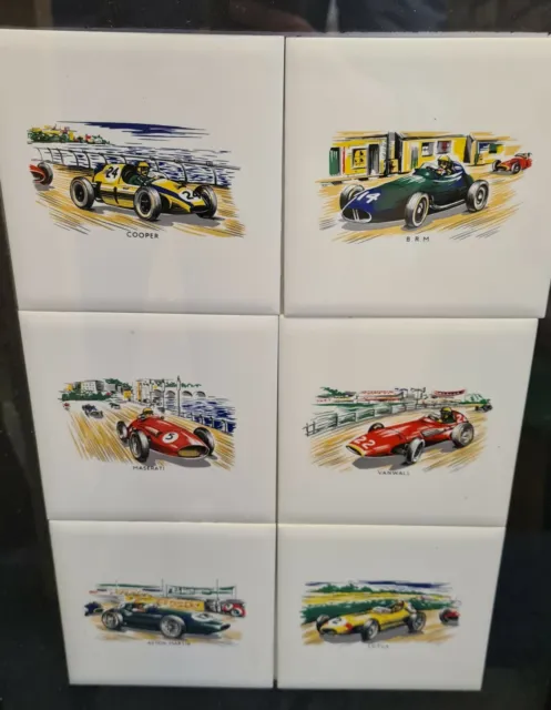Vintage Car Ceramic Tiles various designs including Bugatti, Aston Martin, Lotus 3