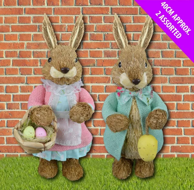 Easter Bunny Rabbit Decorations - Large Traditional Figurine House Egg Hunt