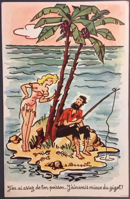 Carte postale Humoristique -J'en ai assez de ton poisson...