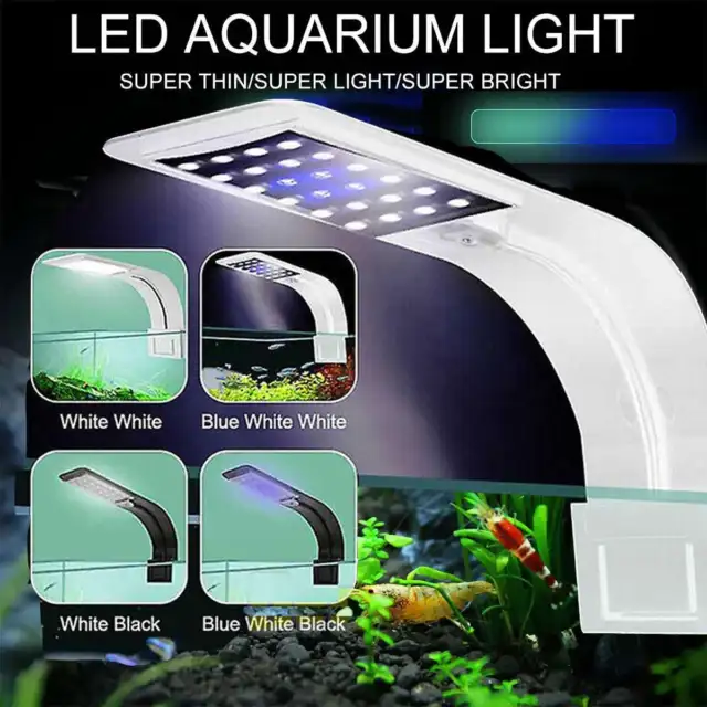 Bright LED Aquarium Light Plants Grow Light Waterproof Clip-on Lamp Fish Tank
