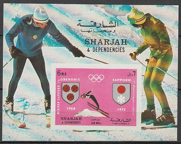 Sharjah 1971 ** Bl.86 Olympische Spiele Olympic Games Ski Sport Winter Sapporo