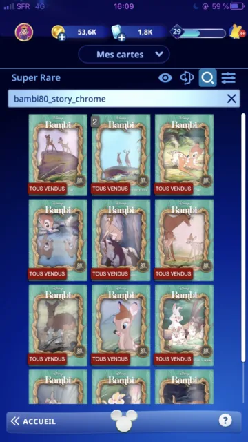 Disney Collect Topps Bambi 80 Story Super Rare 12 Cards
