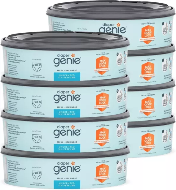 Diaper Genie Bags Refills 270 Count (Pack of 8) with Max Odor Lock